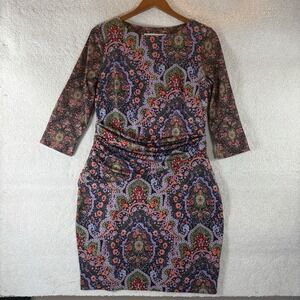 Gretchen Scott Designs Jersey Corset Dress Pleasantly Paisley‎ Size Medium Boho